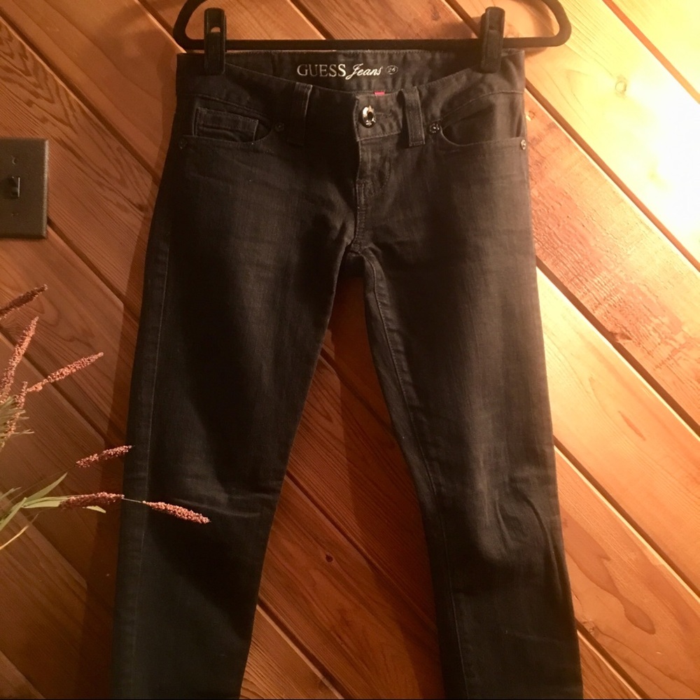 Guess brand black skinny leg jeans